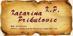 Katarina Prikulović vizit kartica